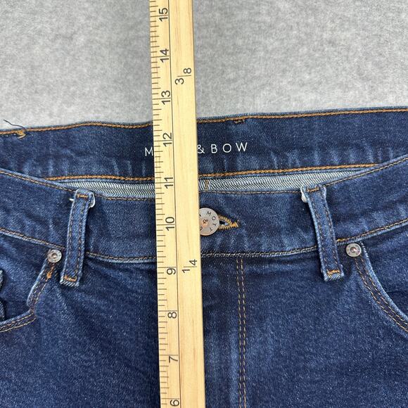 Mott & Bow Slim Grand Straight Jeans Men W36 L30 Dark Wash Stretch Denim Zip Fly - Picture 10 of 12